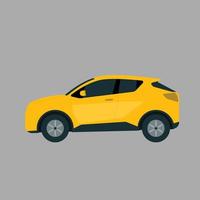 voiture jaune à plat. illustration vectorielle vecteur