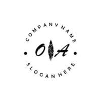 initiale oa lettre logo élégant entreprise marque luxe vecteur