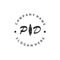 initiale pd lettre logo élégant entreprise marque luxe vecteur