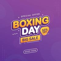 boxing day vente bannière remise offre spéciale prix remise promotion vecteur