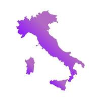 Italie carte silhouette avec drapeau sur fond blanc vecteur