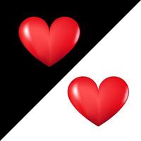 coeur rouge 3d. symbole d'amour et de fidélité pour la saint valentin. forme réaliste avec des reflets sur les bords. illustration vectorielle. vecteur