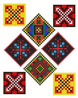 motifs folkloriques ukrainiens de différents types et couleurs vecteur