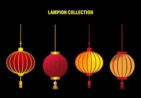 collection de vecteur d'éléments de lanterne chinoise. vecteur de lampion chinois moderne