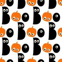 modèle sans couture halloween avec boo illustration couleur orange noir vecteur