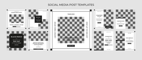 collection de publications sur les réseaux sociaux pour la mode à la mode vecteur