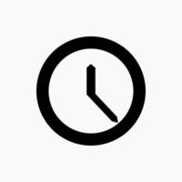 icône de l'horloge dans un style branché plat isolé sur fond. vecteur
