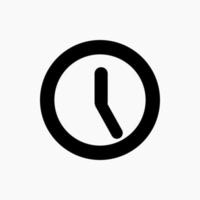 icône de l'horloge dans un style branché plat isolé sur fond. vecteur