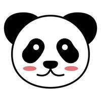 icône de vecteur de visage de panda mignon