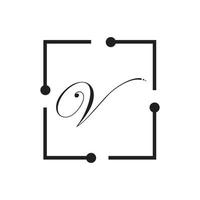 modèle de conception de logo vectoriel d'unité abstraite d'entreprise lettre v