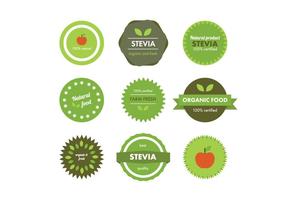 Badges d'aliments naturels vecteur