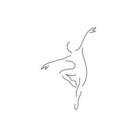 logo de style de danse de mouvement de ballet vecteur