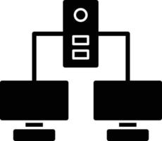 icône de glyphe de réseaux informatiques vecteur