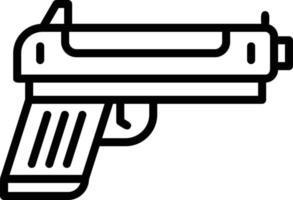 icône de ligne de pistolet vecteur