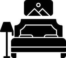 icône de glyphe de chambre à coucher vecteur