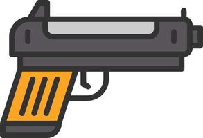 icône remplie de ligne de pistolet vecteur