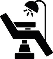 icône de glyphe de chaise de dentiste vecteur