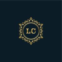 logo lettre lc avec modèle or de luxe. modèle vectoriel de logo d'élégance.
