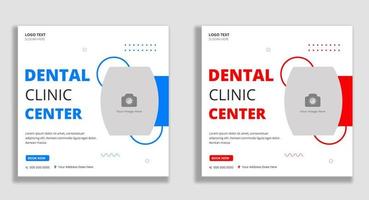 modèle de bannière de publication sur les médias sociaux du centre de clinique dentaire vecteur