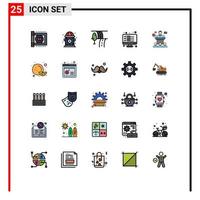 ensemble de 25 symboles d'icônes d'interface utilisateur modernes signes pour la présentation liste d'affaires de voyage de conférence éléments de conception vectoriels modifiables vecteur