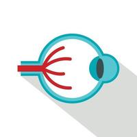icône d'anatomie oculaire, style plat vecteur