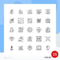ensemble de pictogrammes de 25 lignes simples d'éléments de conception vectoriels éditables de personne d'amour du canada vecteur