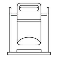 icône de poubelle oscillante, style de contour vecteur