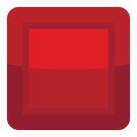 icône de bouton rouge, style cartoon vecteur