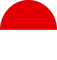 icône simple du drapeau indonésien en forme ronde ou circulaire vecteur