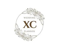 xc initiales lettre mariage monogramme logos collection, modèles minimalistes et floraux modernes dessinés à la main pour cartes d'invitation, réservez la date, identité élégante pour restaurant, boutique, café en image vectorielle vecteur