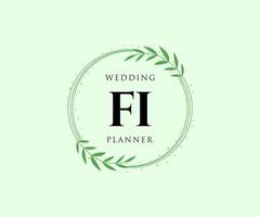 fi initiales lettre mariage monogramme logos collection, modèles minimalistes et floraux modernes dessinés à la main pour cartes d'invitation, réservez la date, identité élégante pour restaurant, boutique, café en image vectorielle vecteur