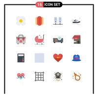 16 icônes créatives signes et symboles modernes du sac de serveur de construction de bébé exécutant un pack modifiable d'éléments de conception de vecteur créatif