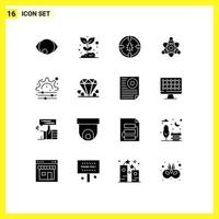 pack d'icônes vectorielles stock de 16 signes et symboles de ligne pour des éléments de conception vectoriels modifiables de protection d'atome de plante d'éducation créative vecteur