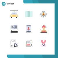 9 icônes créatives signes et symboles modernes du livre de connaissances financières clés de jeu éléments de conception vectoriels modifiables vecteur