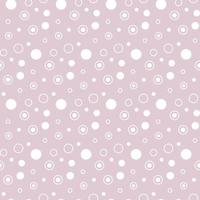 modèle sans couture avec cercles blancs, anneaux et points sur rose. arrière-plan pour votre conception. papier cadeau vecteur