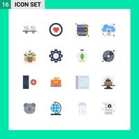 16 icônes créatives signes et symboles modernes de l'utilisateur du serveur d'argent sauvegarde mobile pack modifiable d'éléments de conception de vecteur créatif
