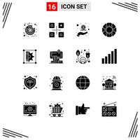 pack d'icônes vectorielles stock de 16 signes et symboles de ligne pour les éléments de conception vectoriels modifiables de fleur d'été de remise en argent créative vecteur