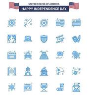 gros pack de 25 usa joyeux jour de l'indépendance usa vector blues et symboles modifiables des usa loisirs police divertissement drapeau modifiable usa day vector design elements