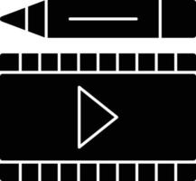 icône de glyphe d'édition vidéo vecteur