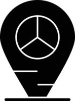icône de glyphe de localisation de la paix vecteur