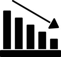 icône de glyphe graphique vers le bas vecteur