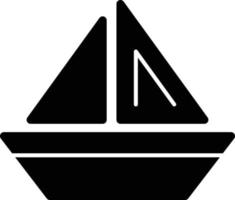 icône de glyphe de bateau vecteur