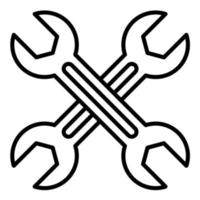 icône de ligne de clé en croix vecteur