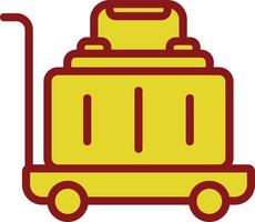 conception d'icône vectorielle de chariot à bagages vecteur