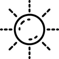 icône du soleil sur fond blanc, illustration du symbole de l'icône du soleil en noir sur fond blanc vecteur