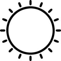 icône du soleil sur fond blanc, illustration du symbole de l'icône du soleil en noir sur fond blanc vecteur