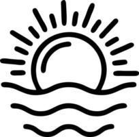 icône du soleil sur fond blanc, illustration du symbole de l'icône du soleil en noir sur fond blanc vecteur