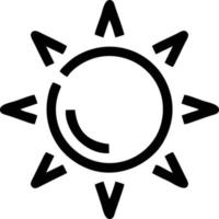 icône du soleil sur fond blanc, illustration du symbole de l'icône du soleil en noir sur fond blanc vecteur