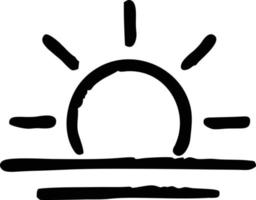 icône du soleil sur fond blanc, illustration du symbole de l'icône du soleil en noir sur fond blanc vecteur