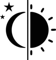 icône du soleil sur fond blanc, illustration du symbole de l'icône du soleil en noir sur fond blanc vecteur